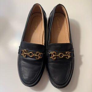 Sam Edelman Black Loafers with Gold Detailing